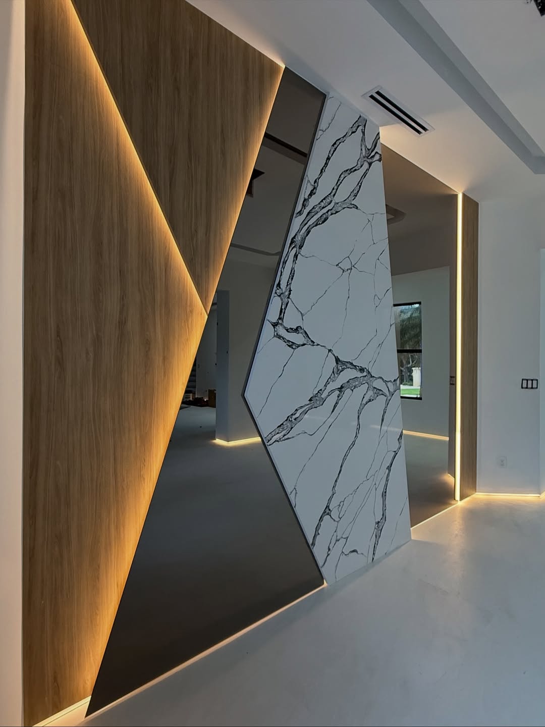 A beautifully finished feature wall from Dric Interior, Lagos