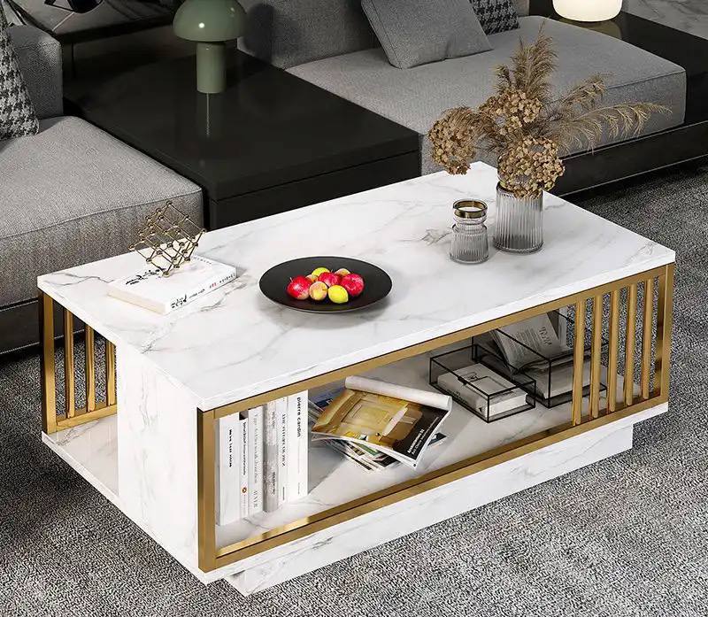 Faux Marble Center Coffee Table