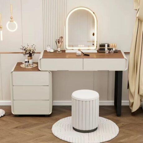 Dressing table with LED Mirror and Stool