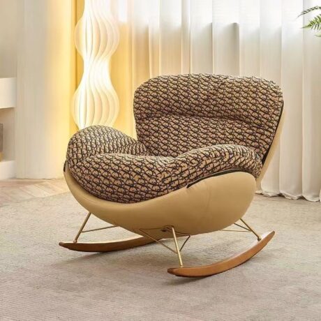 Elegant Velvet Upholstered Modern Rocking Chair - Comfortable Indoor Chair