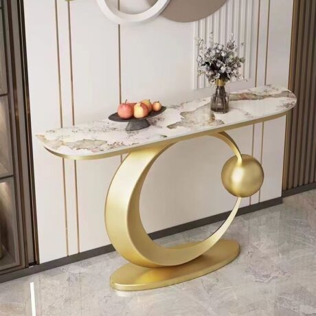 Half Moon Gold Console Entrance Table