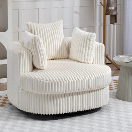 Corduroy Swivel Accent Chair