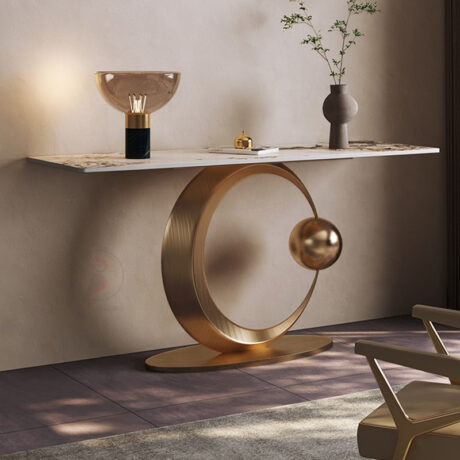 Half Moon Gold Console Table [High End]