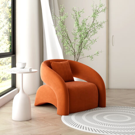 Curved Accent Sofa Chair