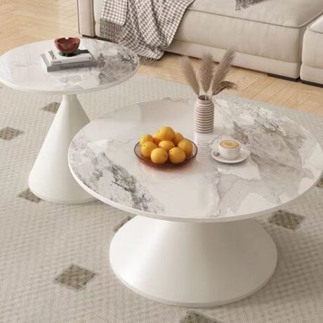 Marble Top Coffee Table Stool Combo
