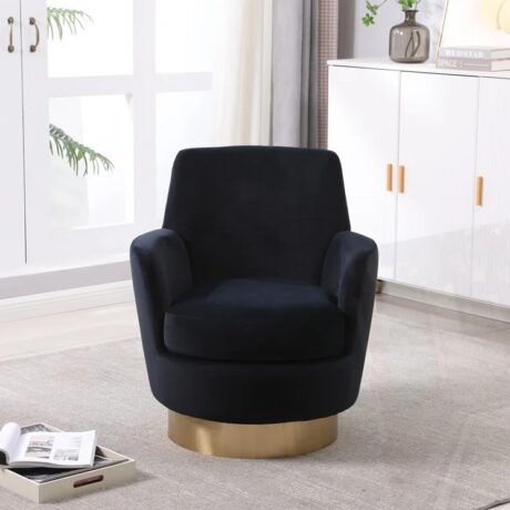 Velvet Swivel Barrel Chair